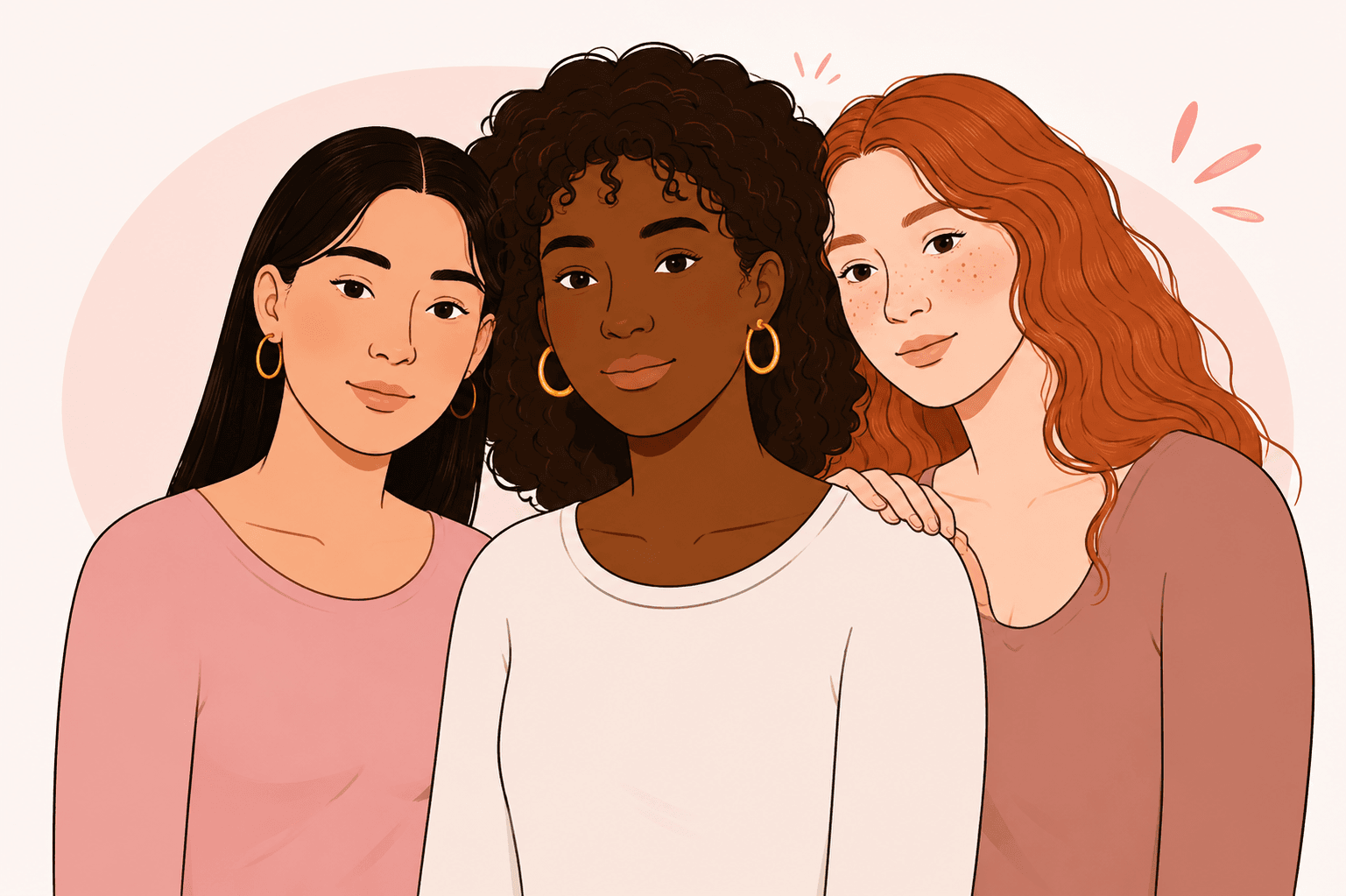 Three diverse women; period health is for everyone